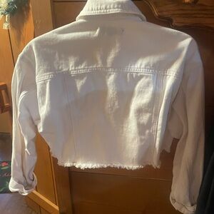 Crop white denim jacket M